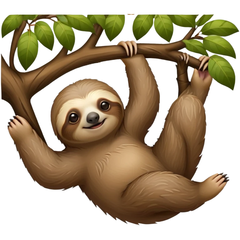 Sloth climbing tree emoji