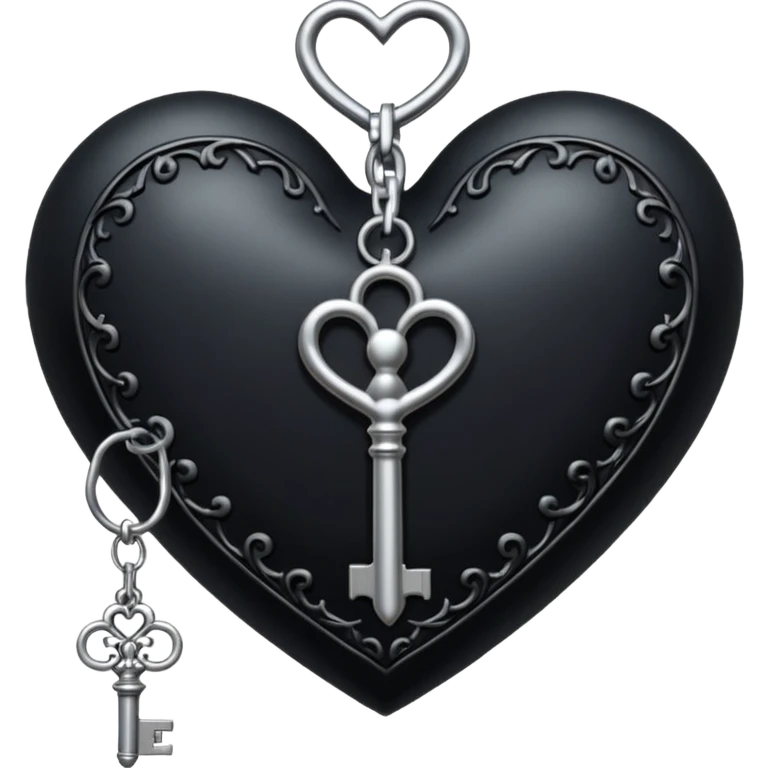 goth heart with a gothic key emoji
