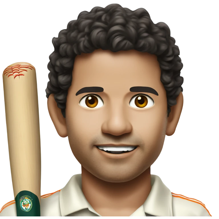 Sachin-Tendulkar with bat emoji