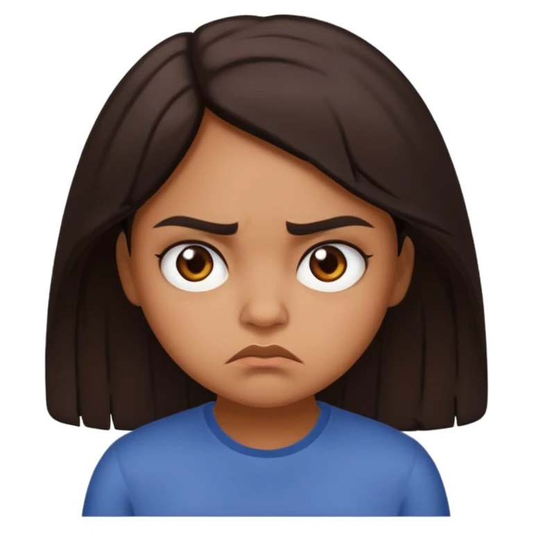 brown girl grumpy emoji