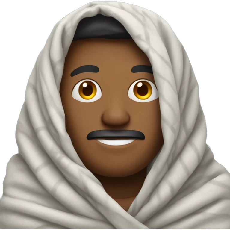 guy covered in blanket emoji