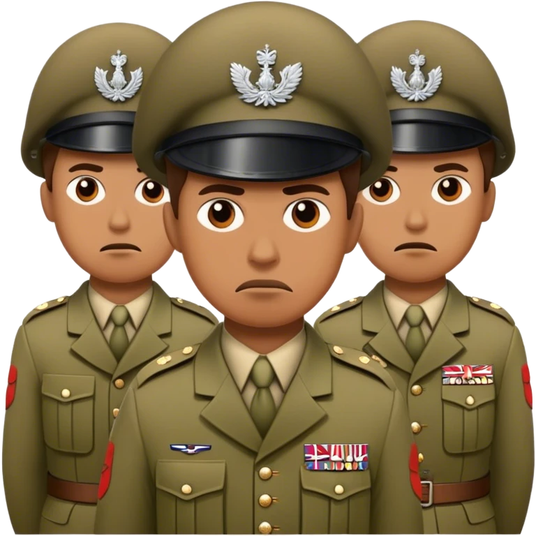 The British army is serious and photorealistic emoji