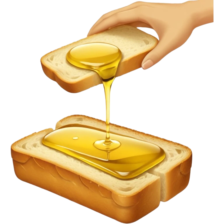 make a hand dipping a bread in olive oil emoji
