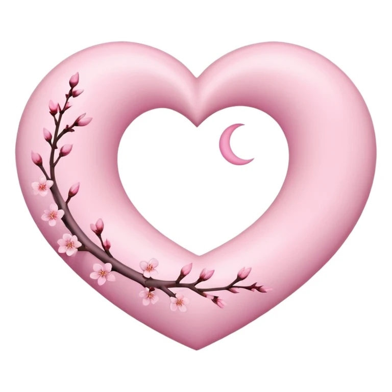 sakura heart with a moon emoji