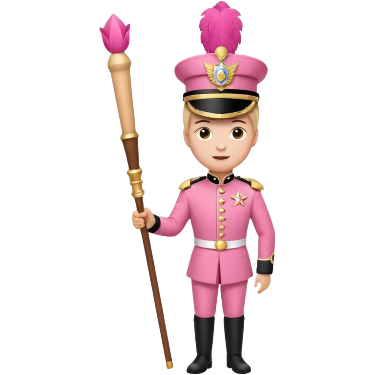 Parade Marchers, drum major, pink uniform emoji