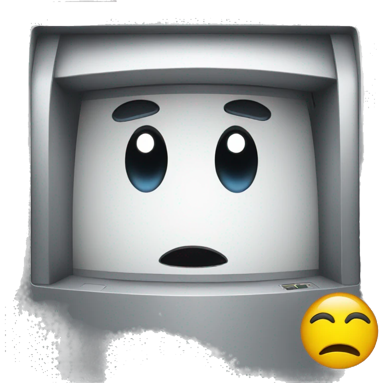 ATM machine with crossed eyes emoji