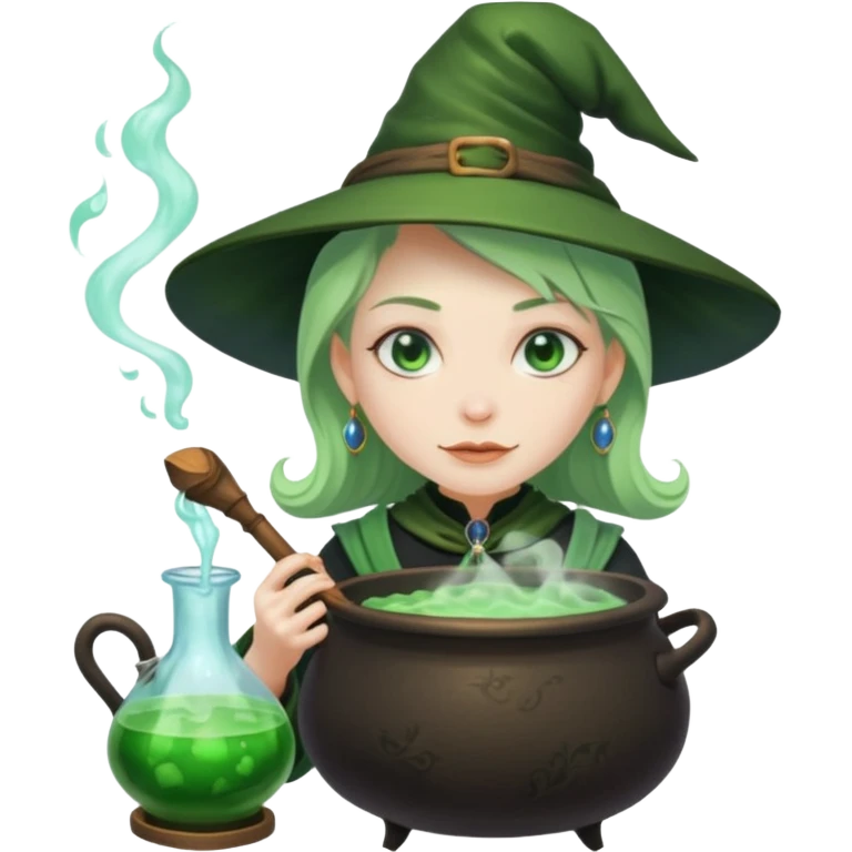 green witch cooking potion emoji