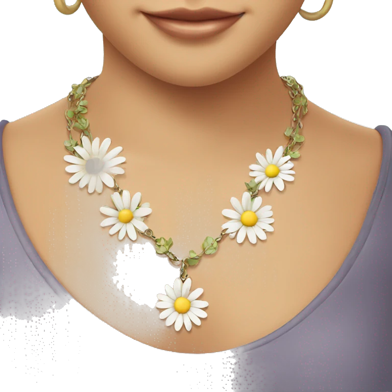 Necklace with a daisy charm emoji