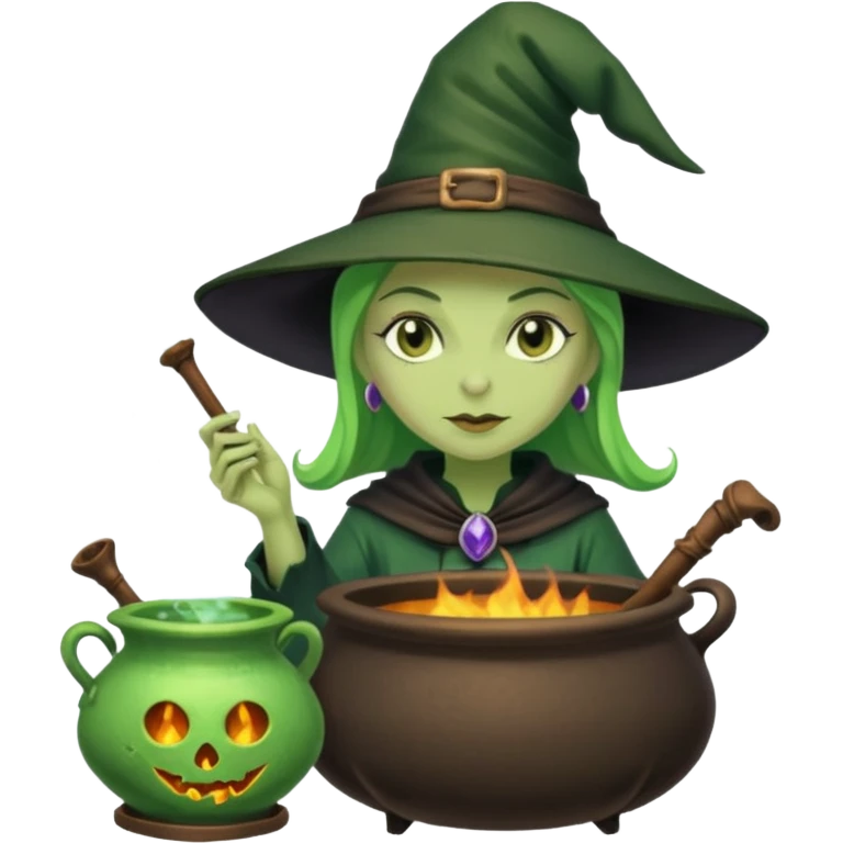 green witch cooking potion emoji
