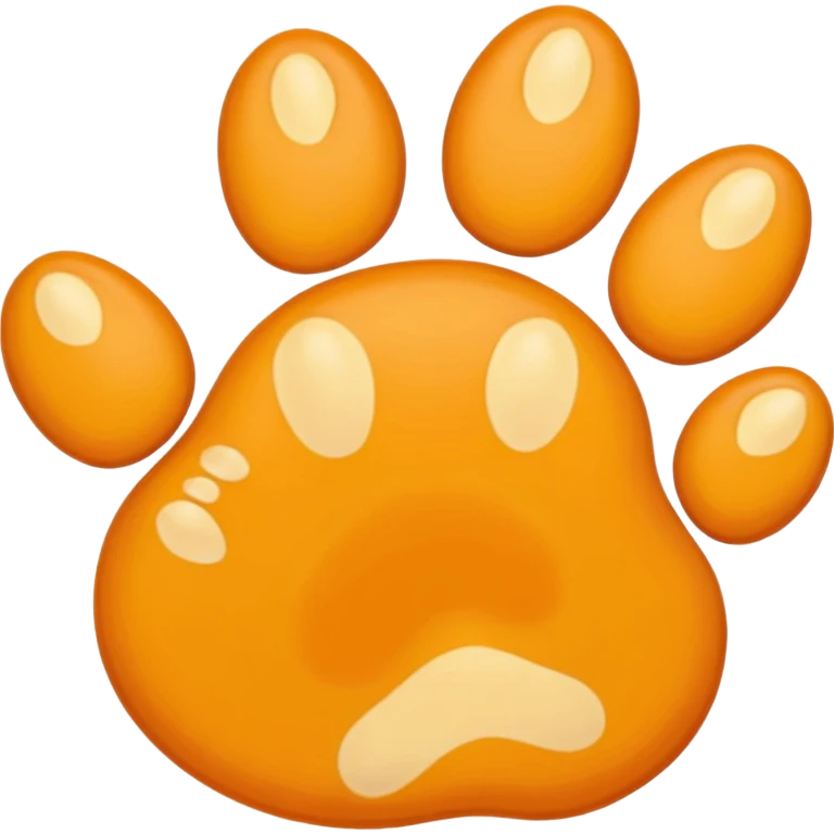 a very light pale pastel yellow-orange pawprint emoji