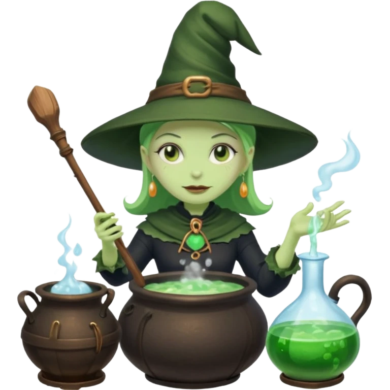 green witch cooking potion emoji