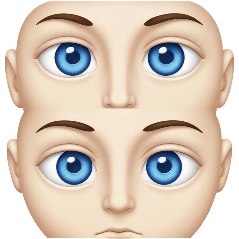 two dark blue eyes of different sizes emoji