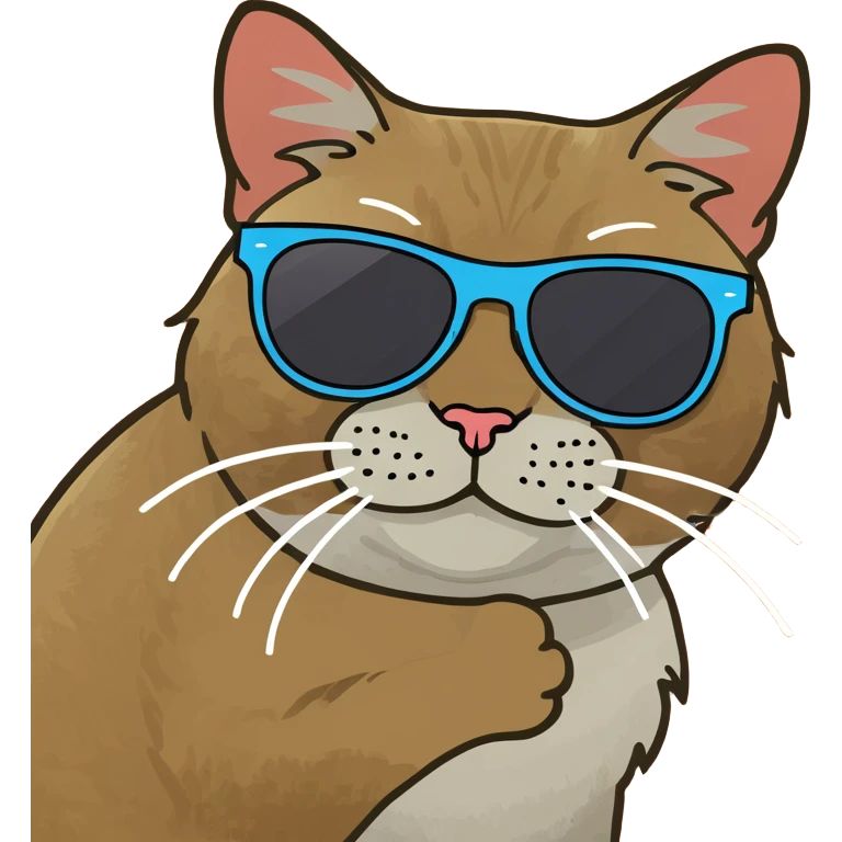 Cat with sunglasses emoji