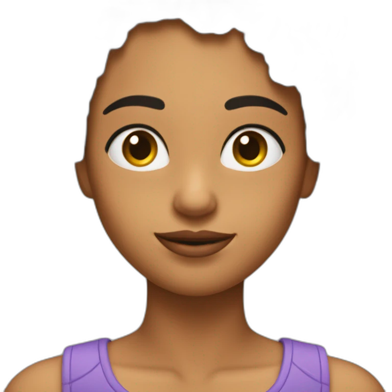 Chica trigueña de pelo largo negro con un dedo haciendo una señal como tú piensas emoji