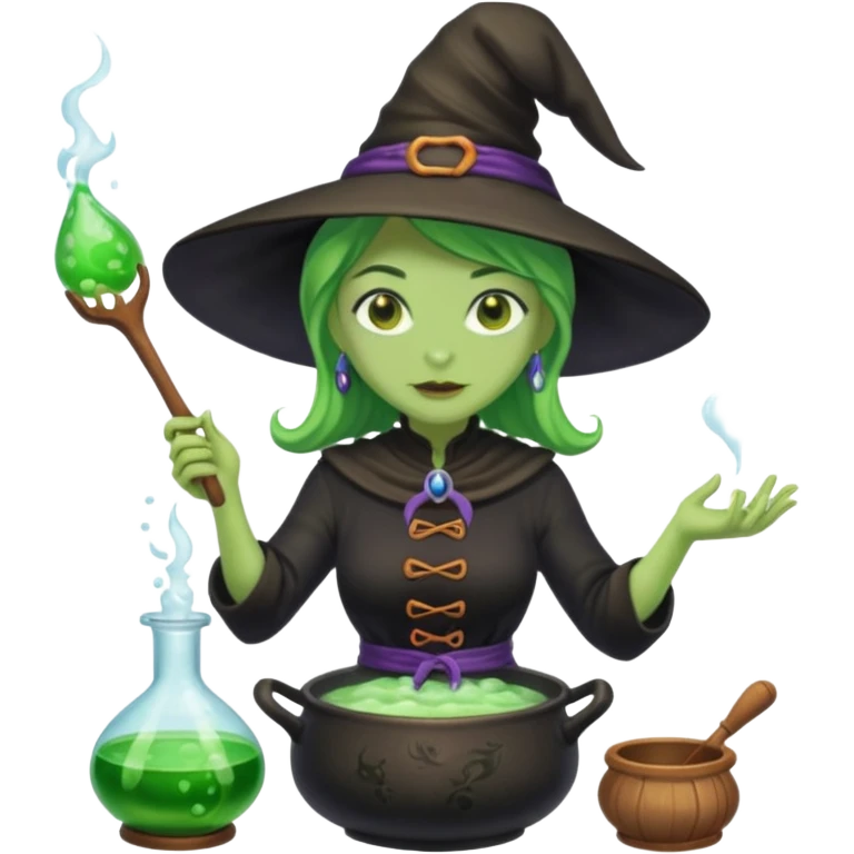 green witch cooking potion emoji