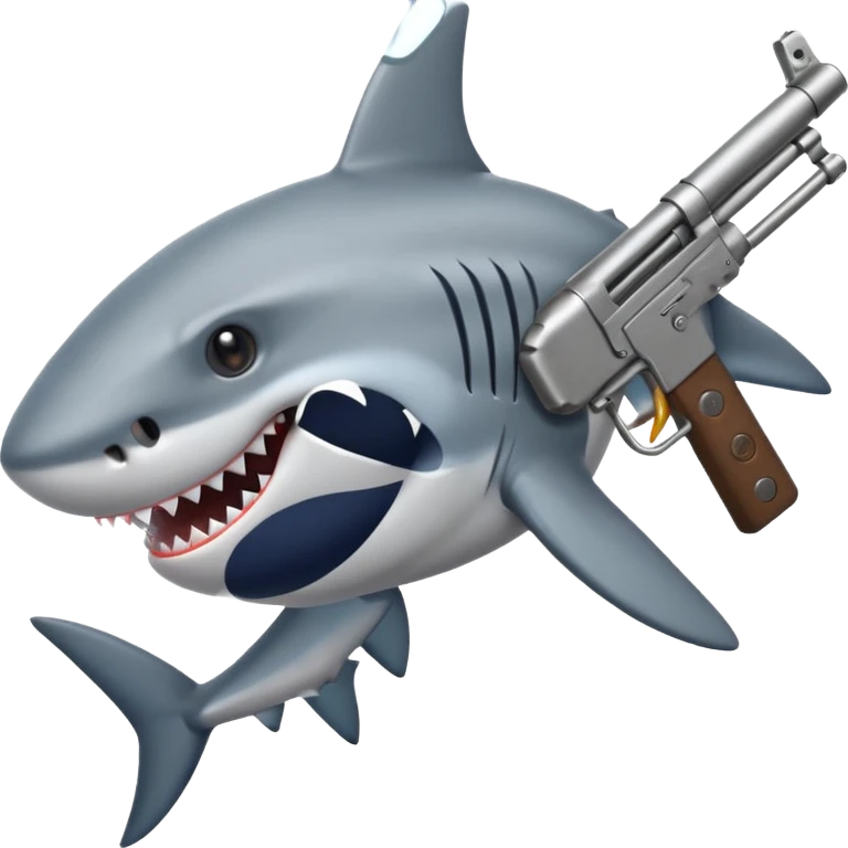 shark with gun  emoji