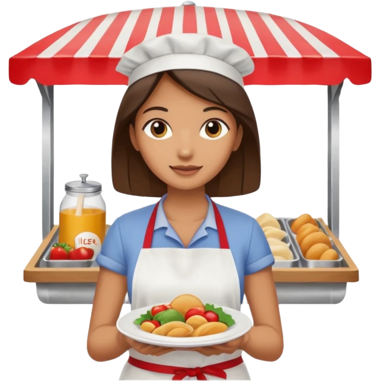 woman in food stall emoji