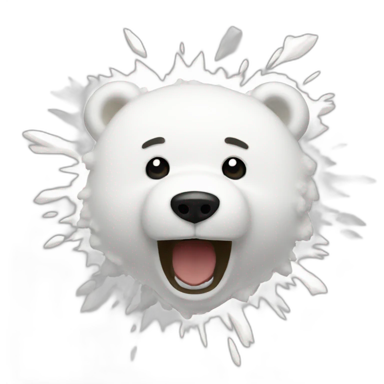 white plush bear explosion emoji