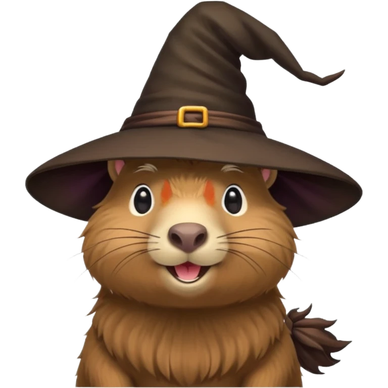 A capybara wearing a witch hat emoji