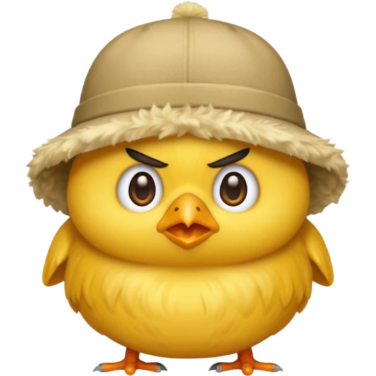 a grumpy chick wearing a hat emoji emoji