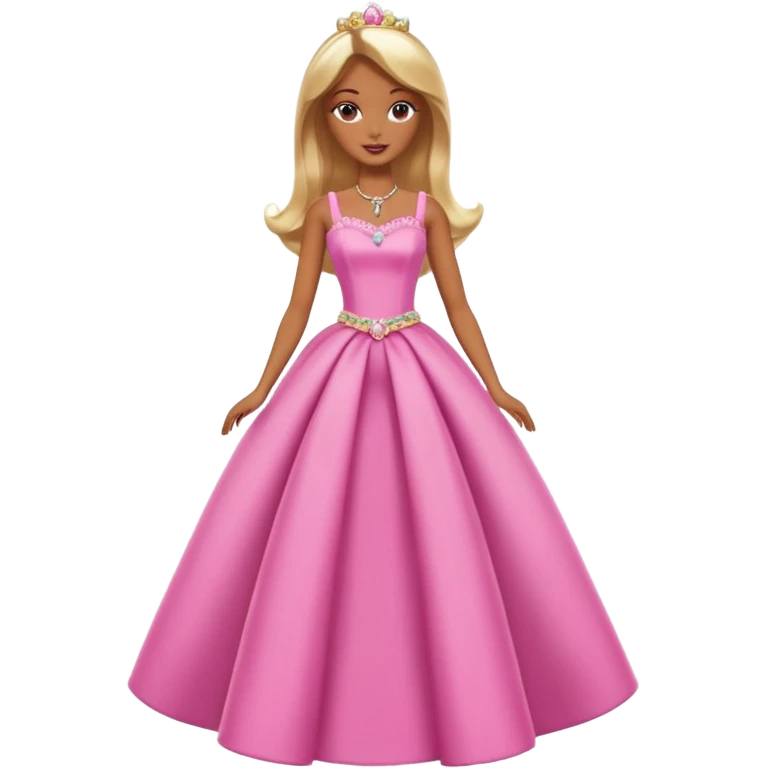 Brown skin blonde hair barbie princess with long dress   emoji