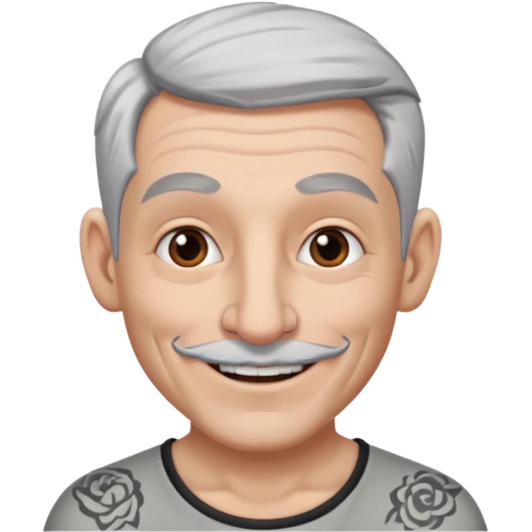white-gray haired heavy tattooed big nose emoji