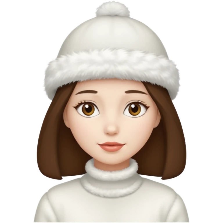 fluffy hat wearing woman emoji