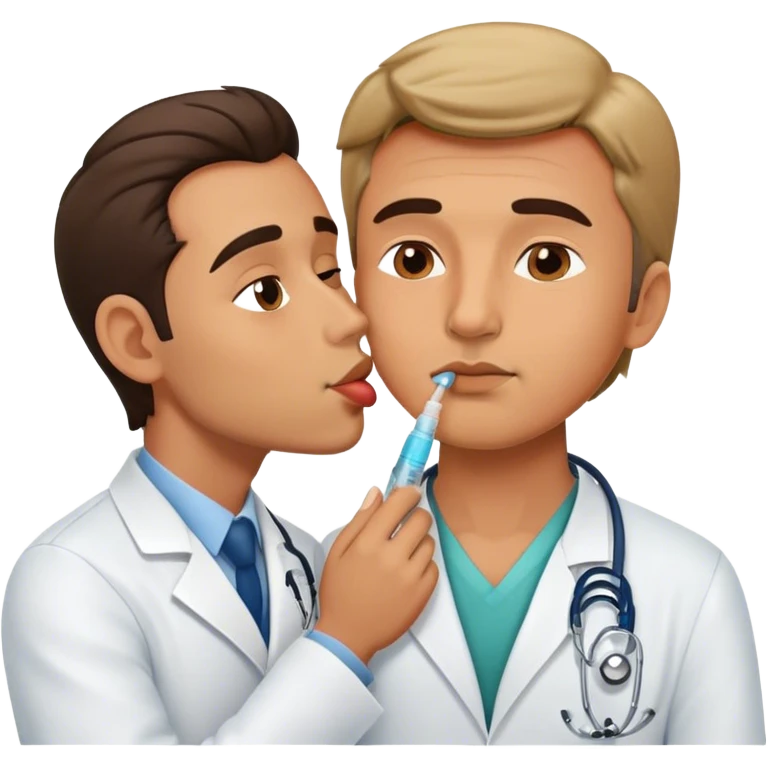 male doctor with injections kissing  emoji