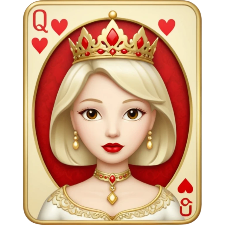 Solitaire card queen emoji