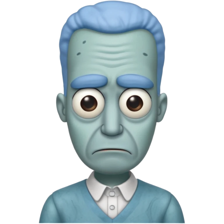 Squidward from spongebob is moody emoji