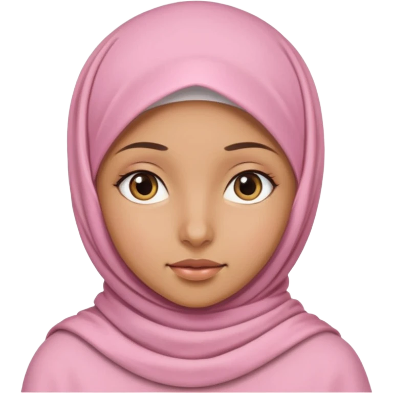 بنت ذات بشره حنطيه محجبه لابسه وردي فاتح emoji