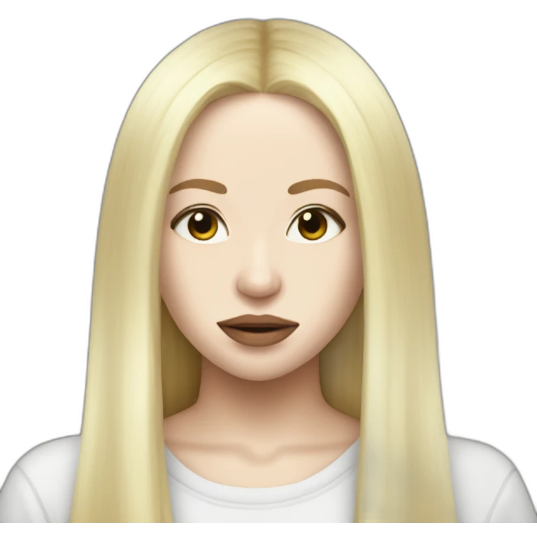 Ava max with long hair and sweat top emoji