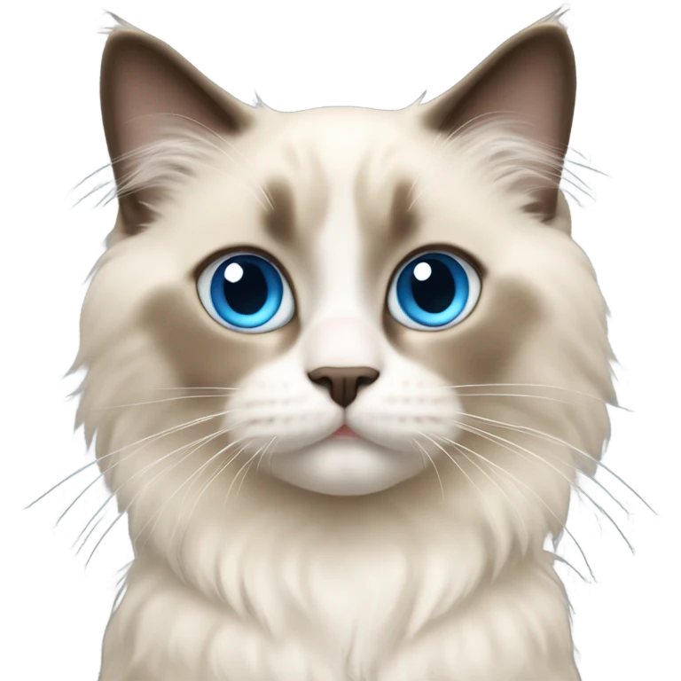 beige baby ragdoll cat blue-eyed emoji