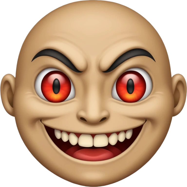Big dark smile or Shark teeth and evil face emoji