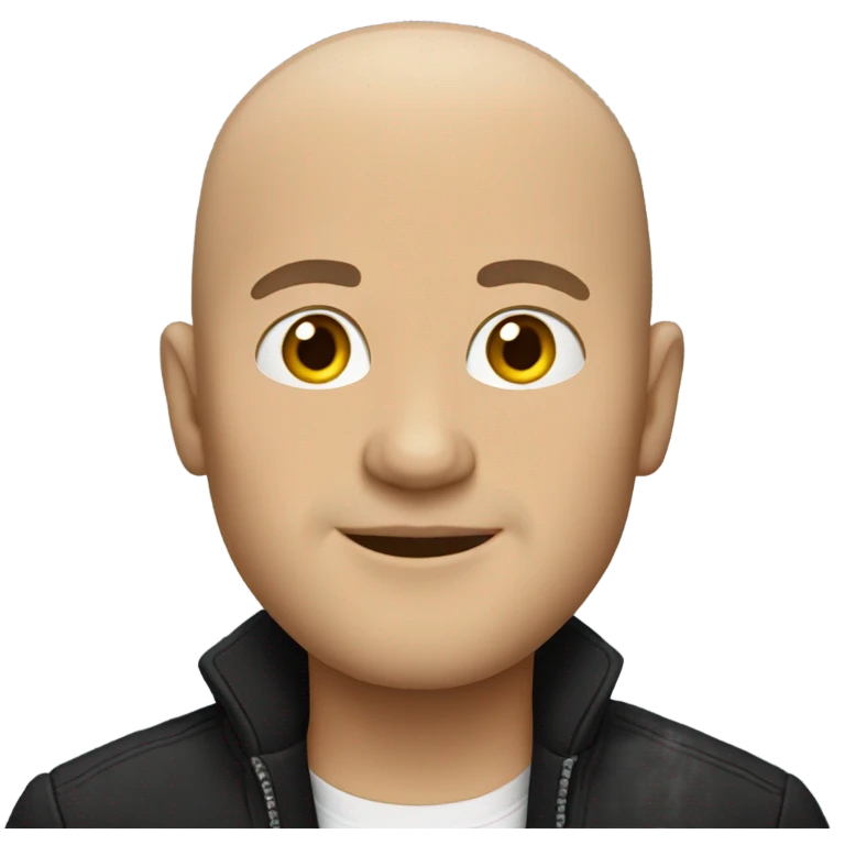 bald male in black jacket emoji