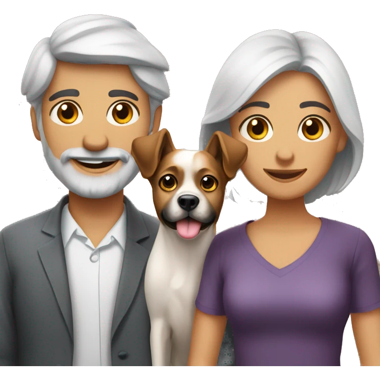Casal com 2 cachorros emoji