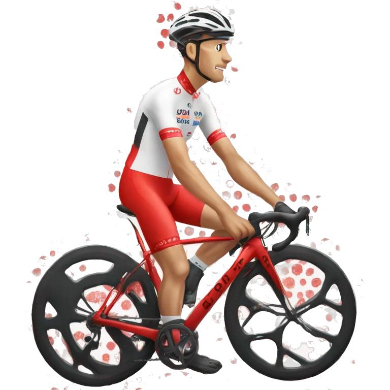 maillot cycliste blanc a pois rouges emoji