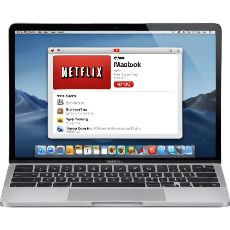 macbook with netflix on screen emoji