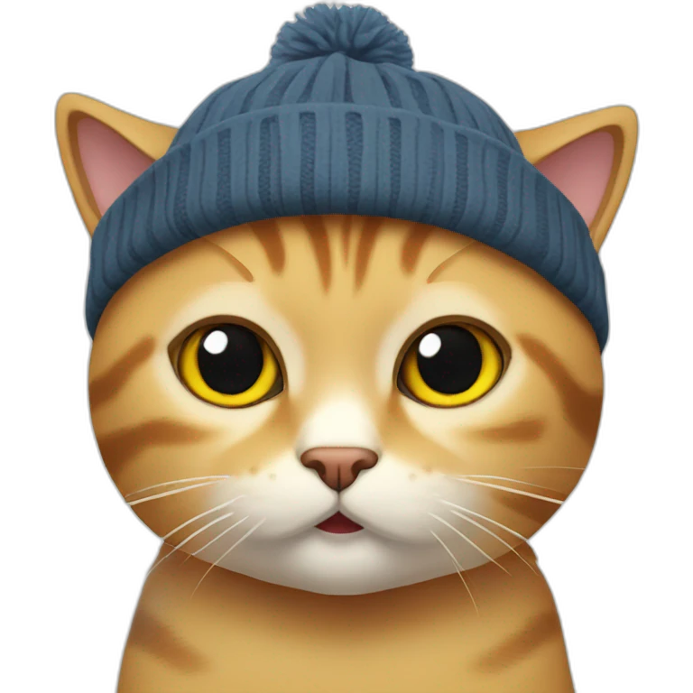 cat with beanie, very annoyed emoji