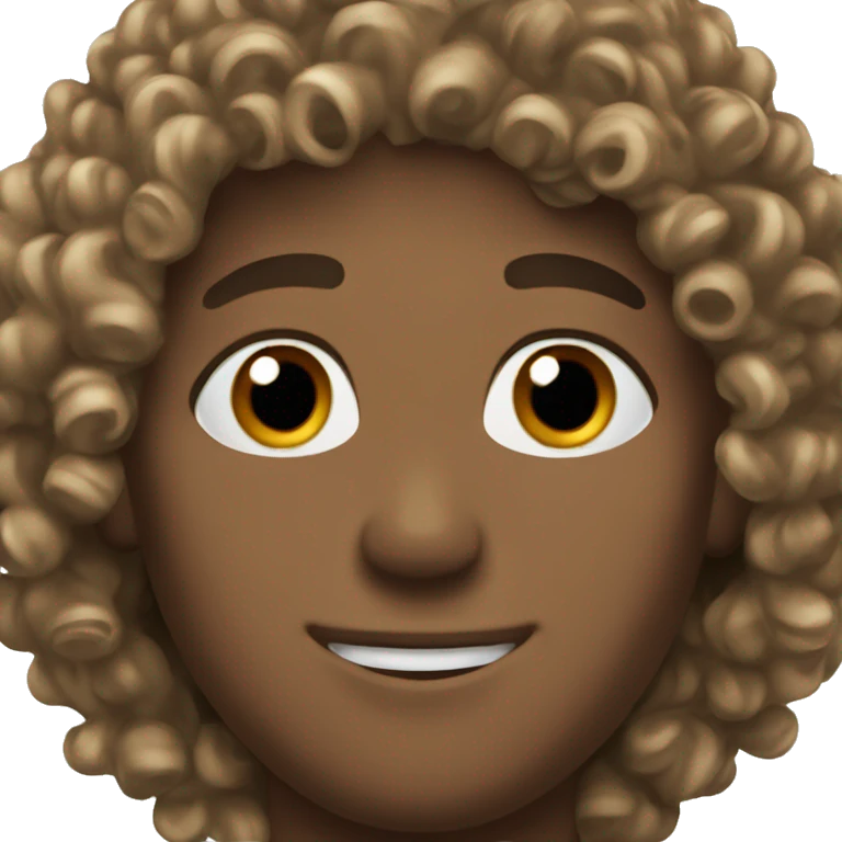 Hockey player curly brown hair emoji