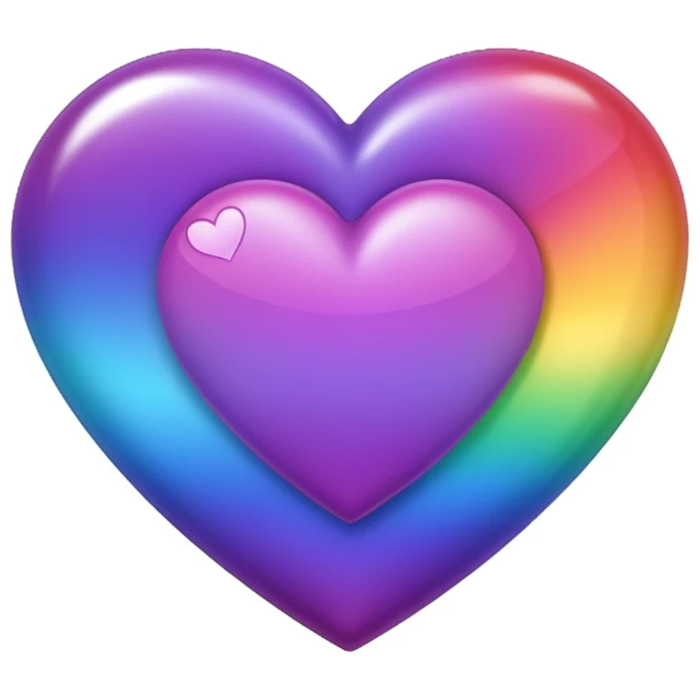 purple heart with a rainbow gradient emoji