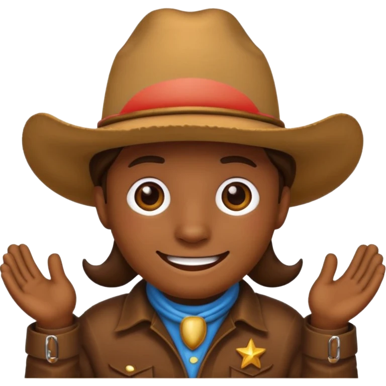 Poop emoji wearing a cowboy hat emoji