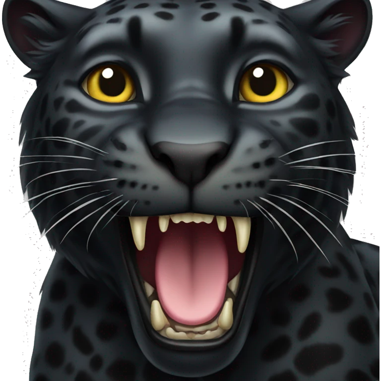 winged black leopard roaring emoji