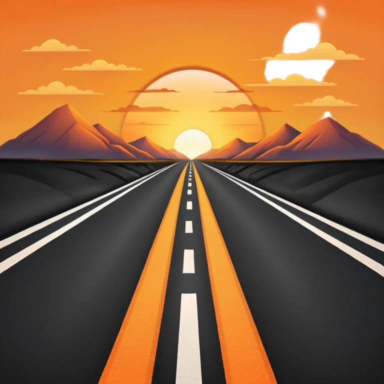 road with sunset emoji