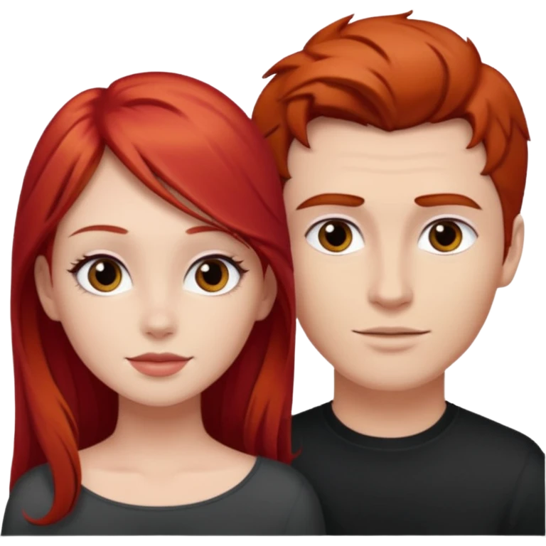 Red haired girl with white guy dark romance emoji