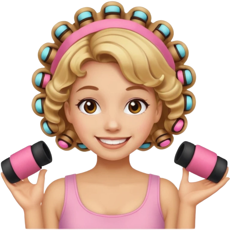 girl with hair roller emoji