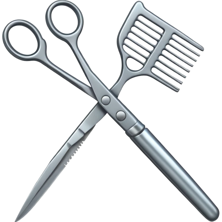 barber shop, scissors, comb, only scissor and comb emoji
