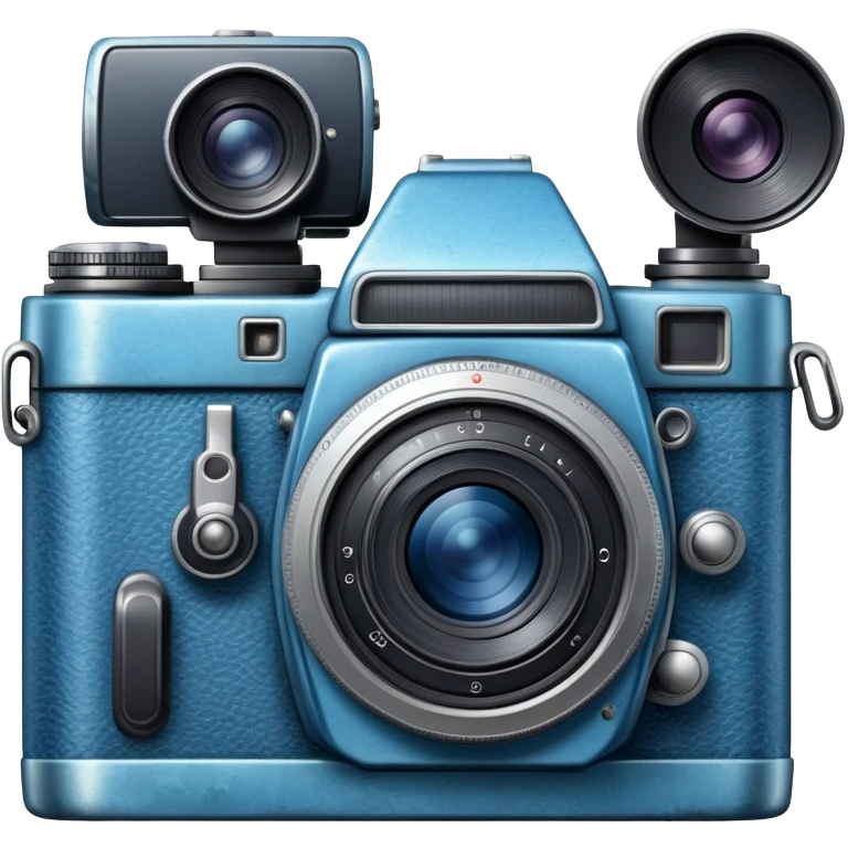 blue old slr camera emoji