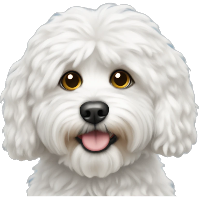 white fluffy cavapoo emoji