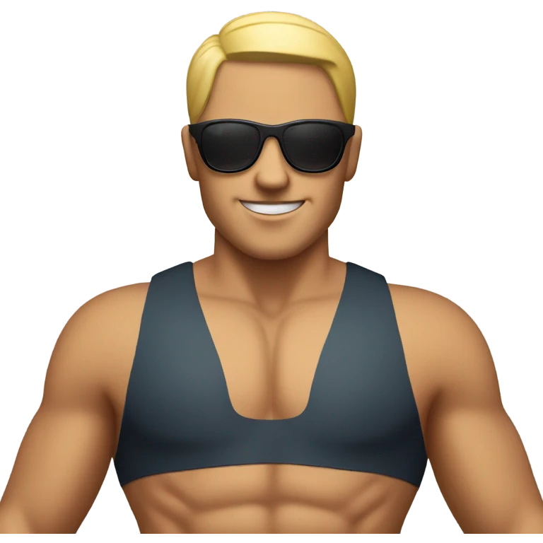 Guy in a speedo with sunglasses on emoji